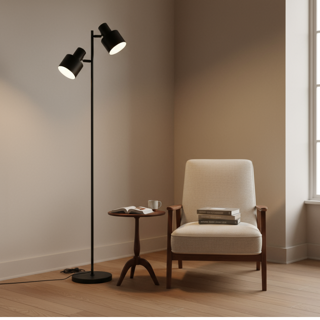 Ari Twin Floor Lamp Black - SL98787/2BK