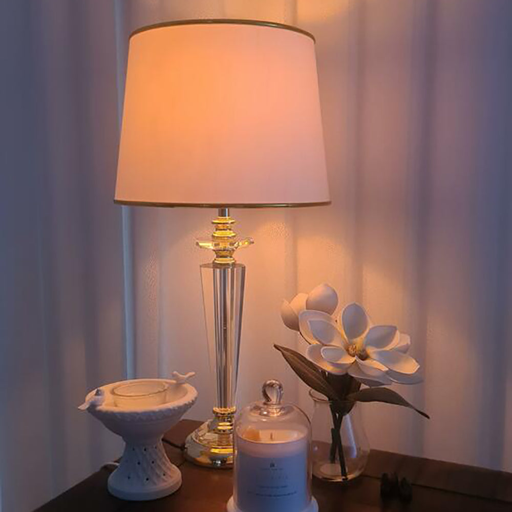 Buy Table Lamps Australia Diana 1 Light Table Lamp Gold, Crystal, White - DIANA TL-GD+WH