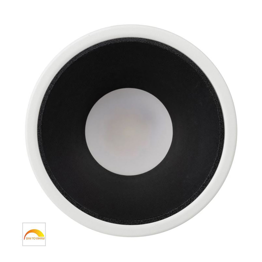 Buy Recessed LED Downlights Australia Round Recessed LED Downlight White Aluminium Black Insert 2 CCT - HV5528D2W-WB