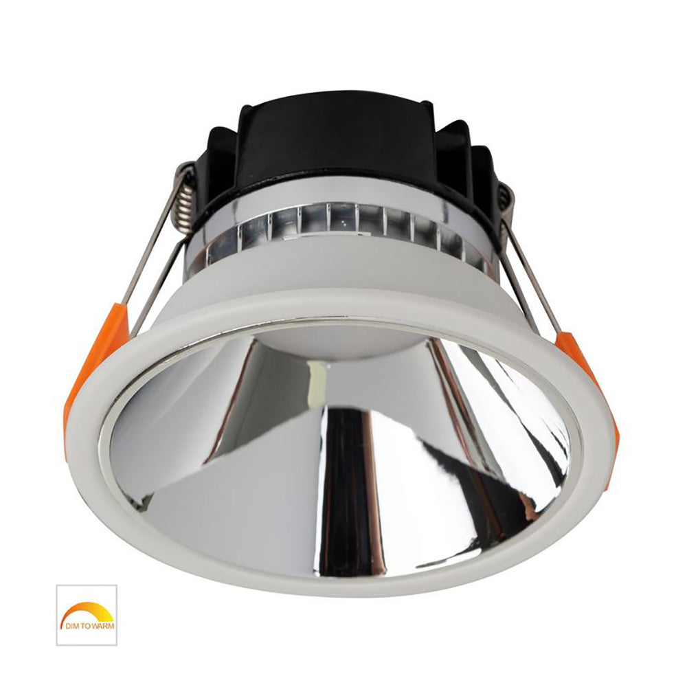 Buy Recessed LED Downlights Australia Round Recessed LED Downlight White Aluminium Chrome Insert 2 CCT - HV5528D2W-WC