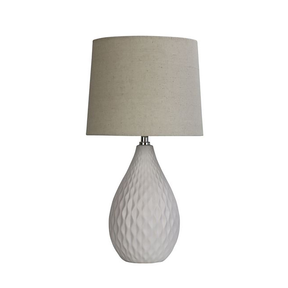 Buy Table Lamps Australia Danu Table Lamp White Ceramic Off-White Cotton - OL94522