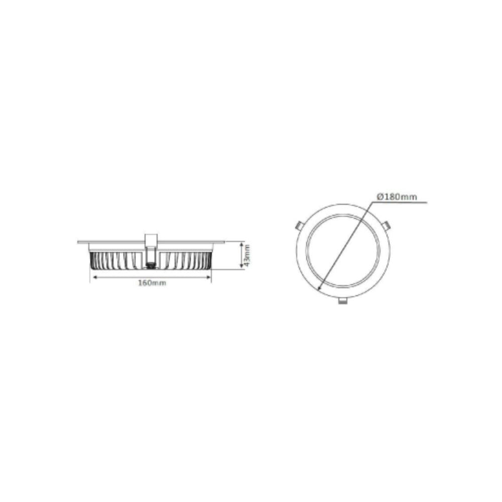 Buy Recessed LED Downlights Australia Recessed LED Downlight W180mm 20W Aluminium 3CCT - DL2001