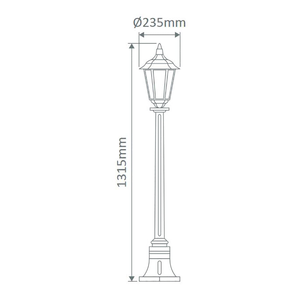 Chester Post Light H1315mm Burgundy Aluminium - 14992