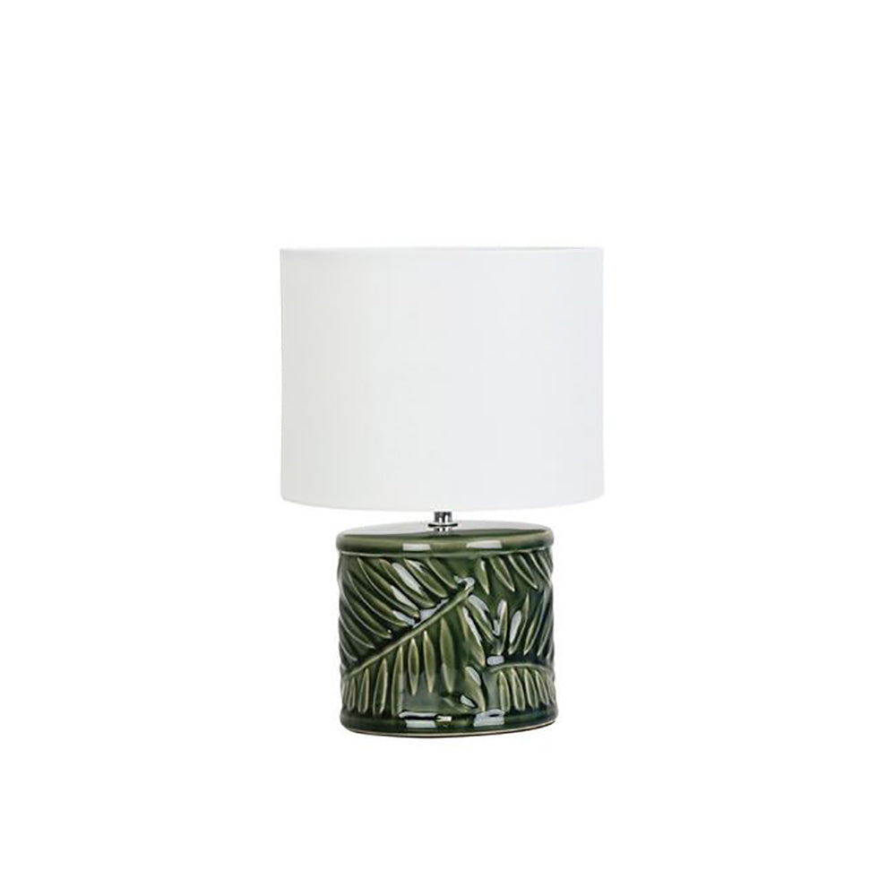 Buy Table Lamps Australia Kai Table Lamp White Cotton Green Ceramic - OL94527