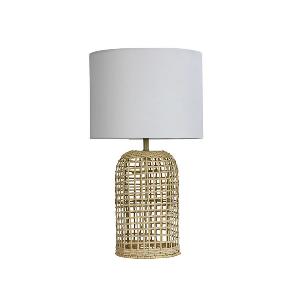 Buy Table Lamps Australia Brizo Table Lamp Rattan White Cotton - OL94511