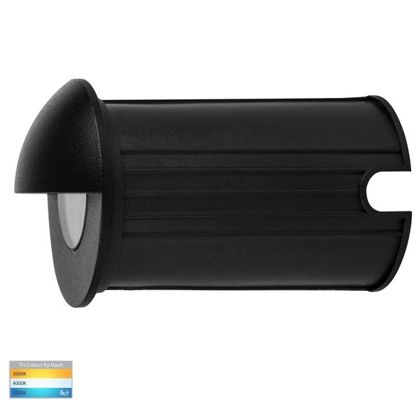 Buy Outdoor Step Lights Australia Outdoor Step Light W62mm 12V Black Aluminium 3CCT - HV2884T-BLK-12V