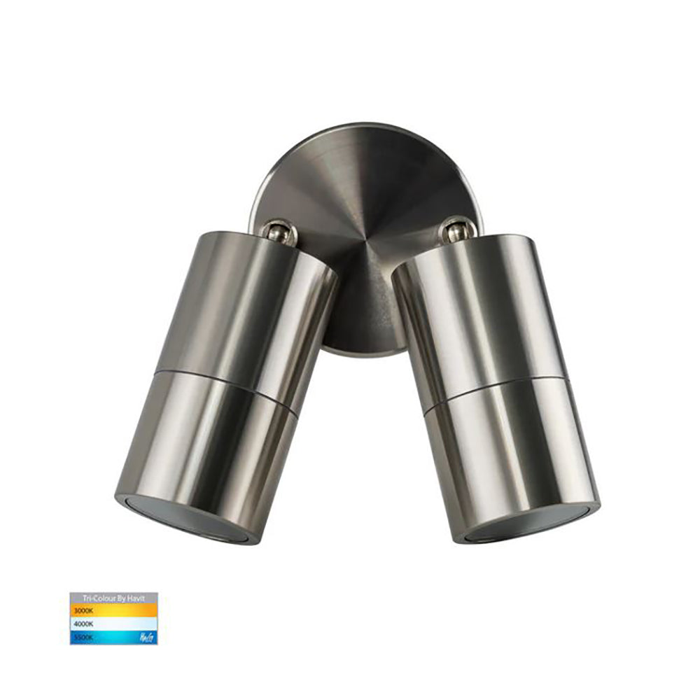 Tivah Exterior 2 Spotlights Adjustable Titanium Aluminium 3CCT - HV1385T