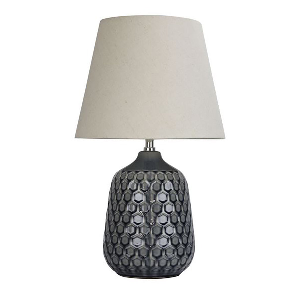 Buy Table Lamps Australia Daria Table Lamp Off-White Cotton Grey Ceramic - OL94523