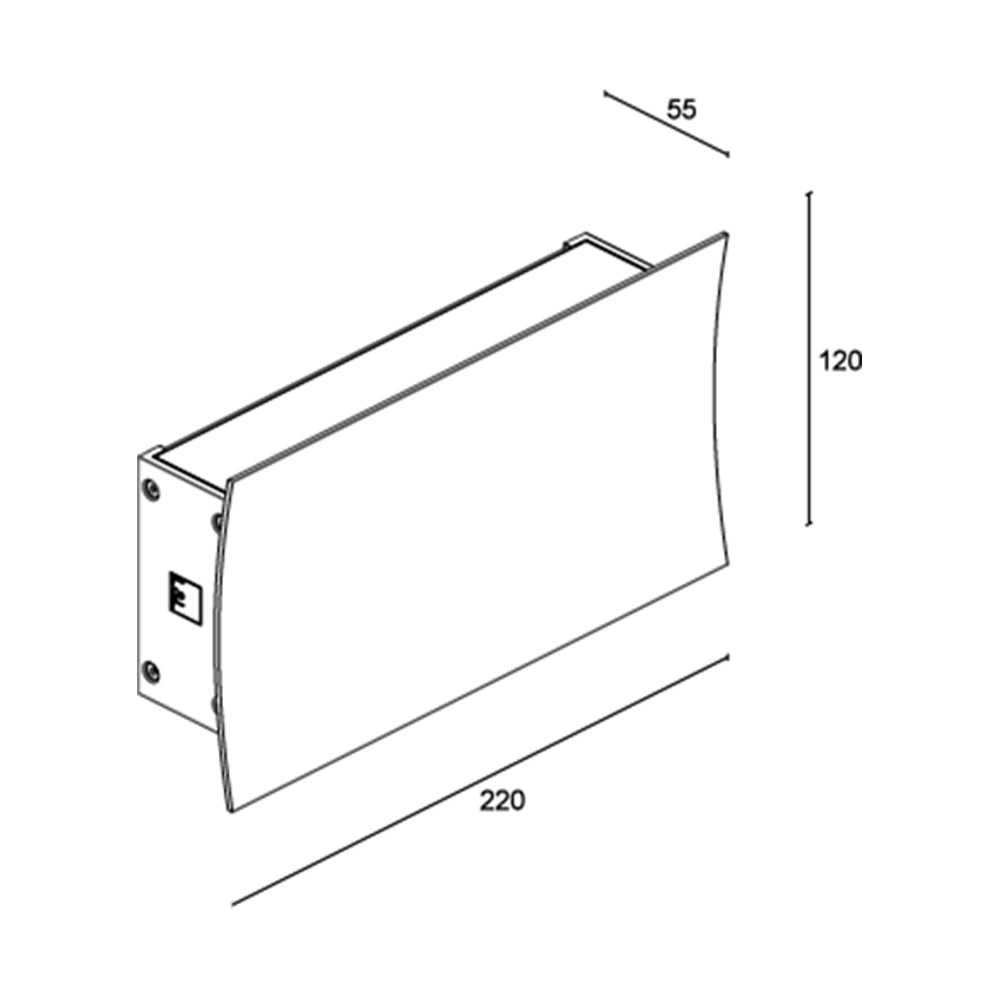 Buy Up / Down Wall Lights Australia Berica Out 3.0 Concave Up & Down Wall Light 15W Aluminium 3000K - BU3010