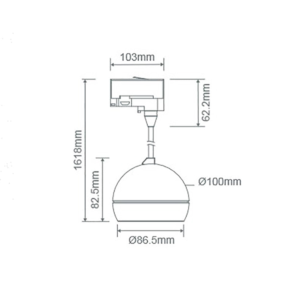 Buy Three Circuit Track Heads Australia Moon Pendant Three Circuit Track Head Flood White 3CCT - 22789