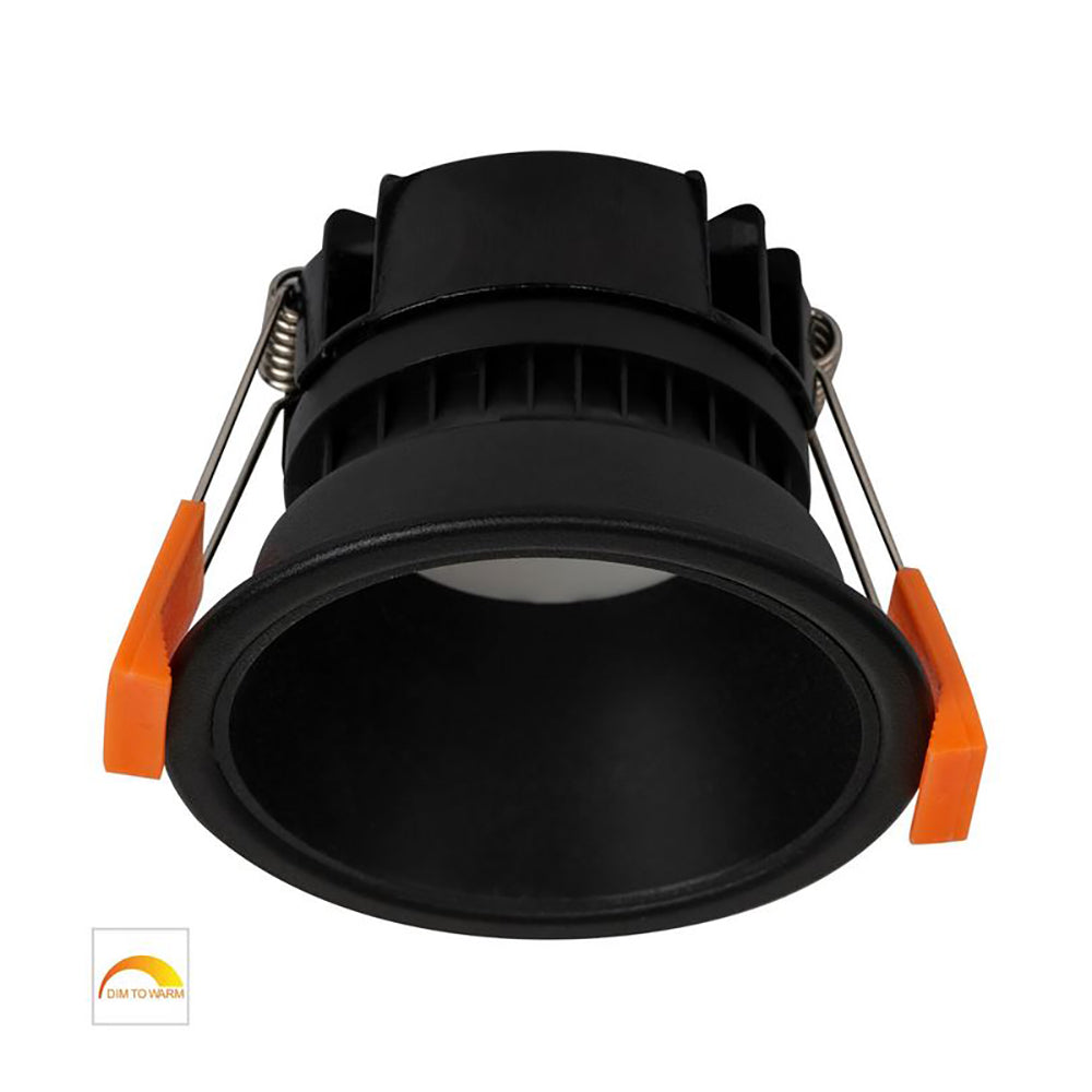 Buy Recessed LED Downlights Australia Round Recessed LED Downlight W82mm Black Aluminium / Insert 2 CCT - HV5529D2W-BB