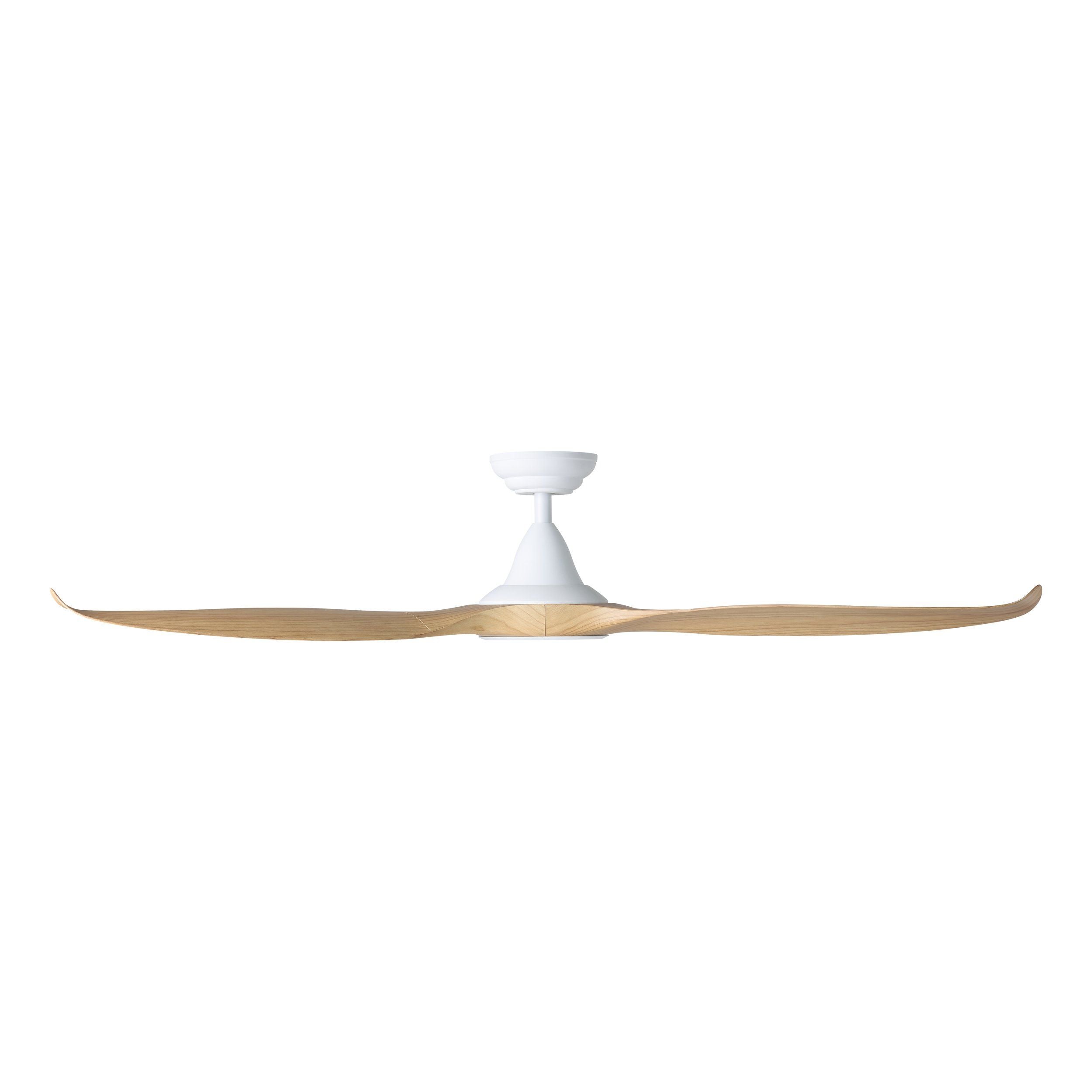 Noosa DC Ceiling Fan 60" Matte White & Blackbutt Blade With Remote - 20684916