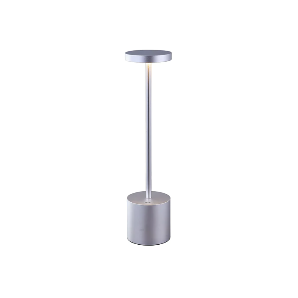 Portable Rechargeable LED Bar Table Lamp Silver Aluminum 3000K - LL-LED-24S
