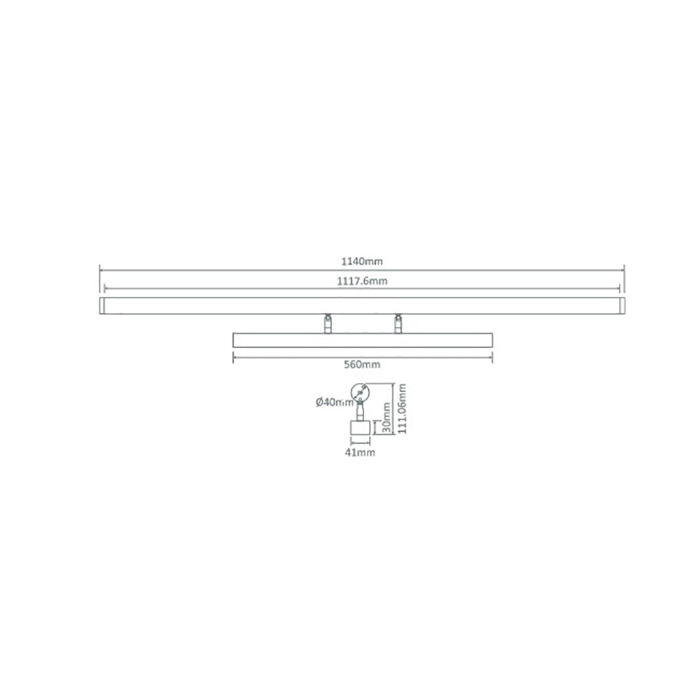 Mirror Bathroom Vanity Light 20W Chrome Aluminium 3CCT - 12023