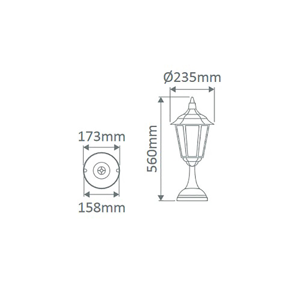 Buy Pillar & Pedestal Lights Australia Chester Pillar Light Black Aluminium - 14985