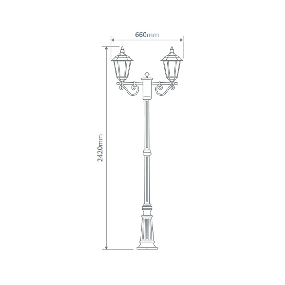 Buy Post Lights Australia Chester Post 2 Lights H2420mm White Aluminium - 15025