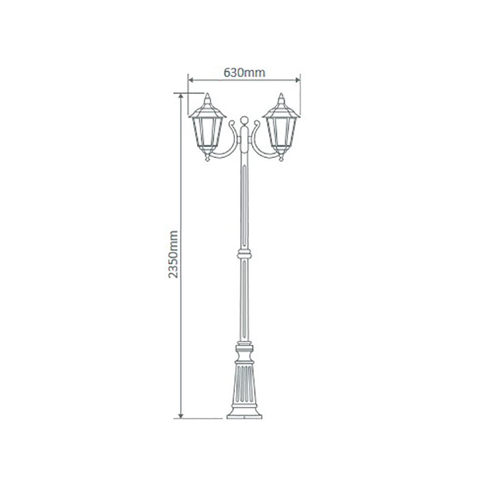 Buy Post Lights Australia Chester Post 2 Lights H2420mm White Aluminium - 15055