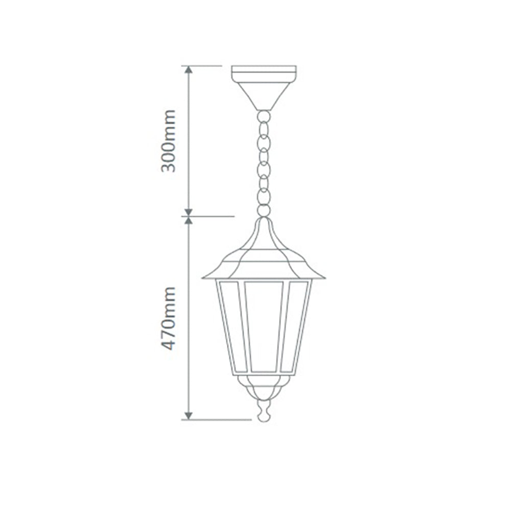 Chester Outdoor Pendant Light H770mm Burgundy Aluminium - 15082