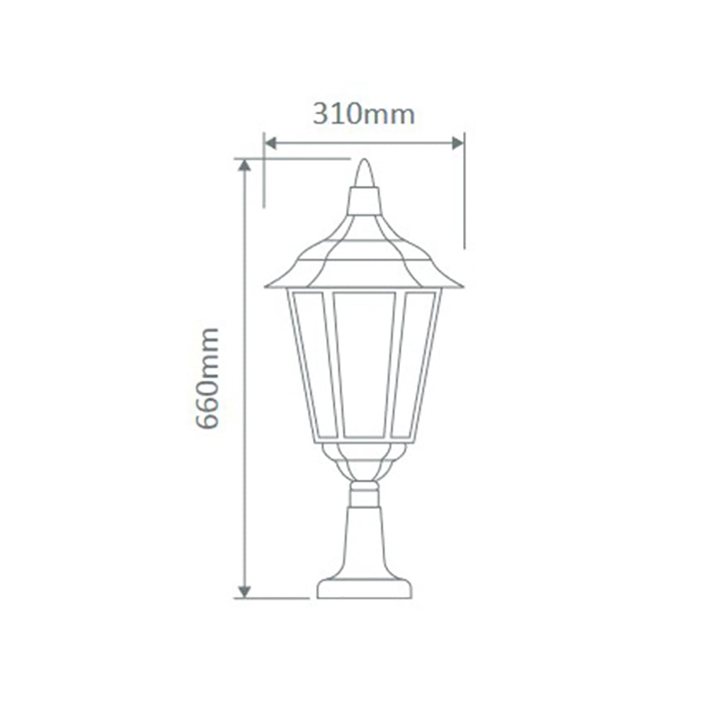 Buy Pillar & Pedestal Lights Australia Chester Pillar Light H660mm Burgundy Aluminium - 15076