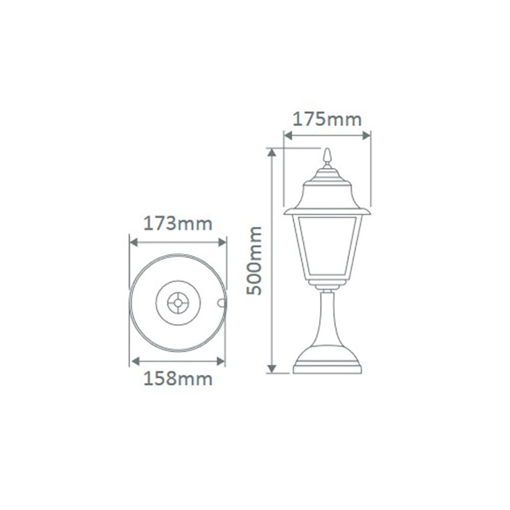 Buy Pillar & Pedestal Lights Australia Paris Pillar Pedestal H500mm Green Aluminium - 15131