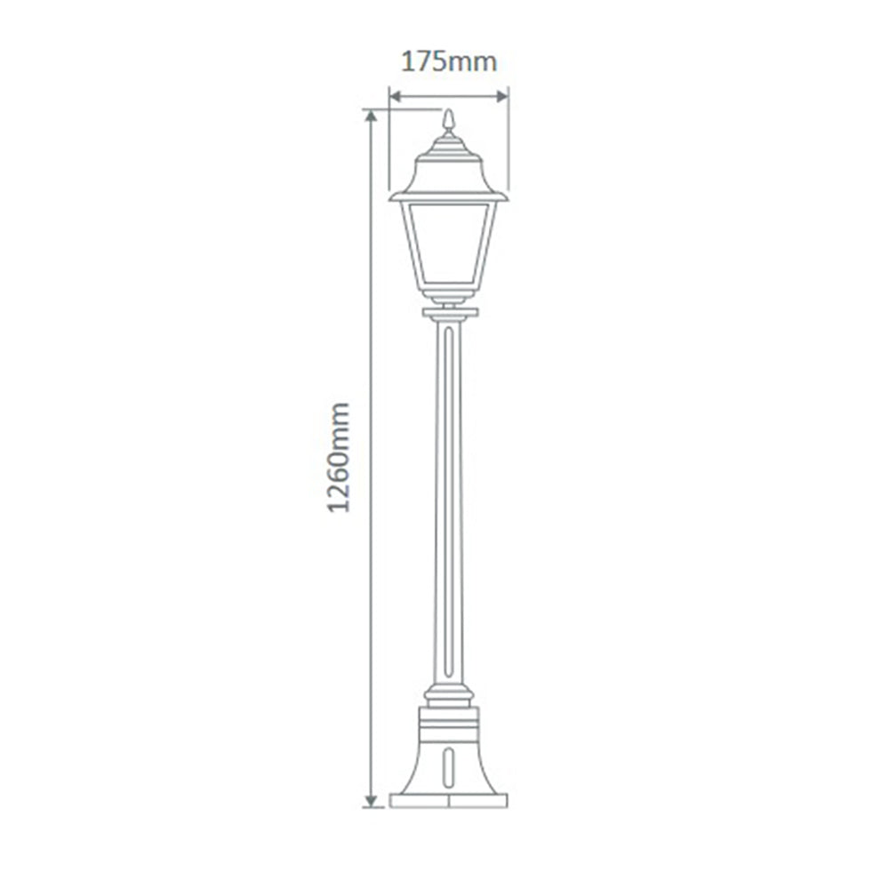 Buy Post Lights Australia Paris Post Light H1260mm Green Aluminium - 15137