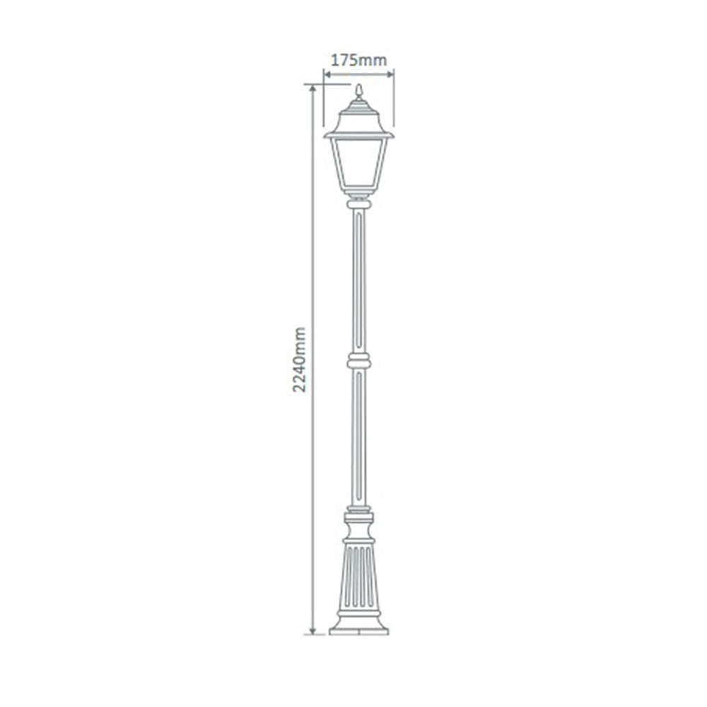 Buy Post Lights Australia Paris Post Light H2240mm White Aluminium - 15163