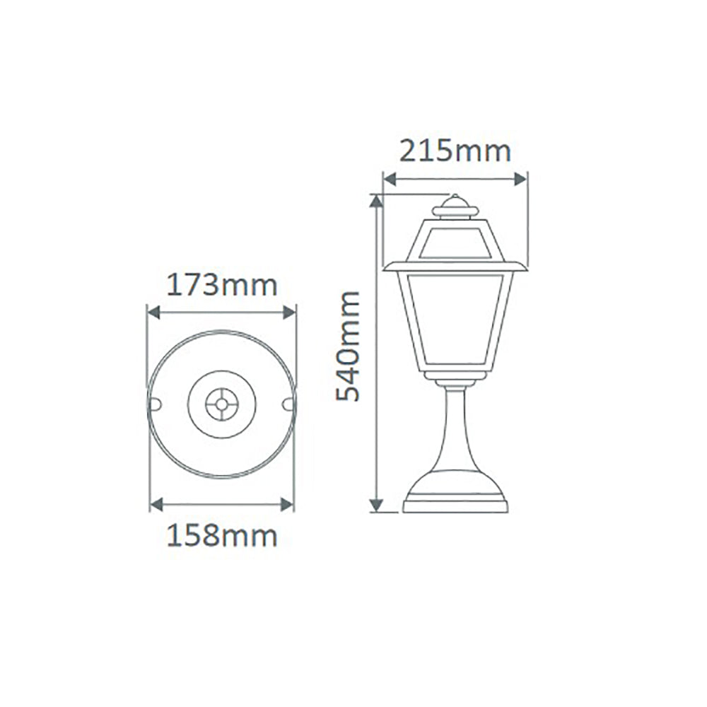 Buy Pillar & Pedestal Lights Australia Avignon Pillar Light H540mm Green Aluminium - 15209