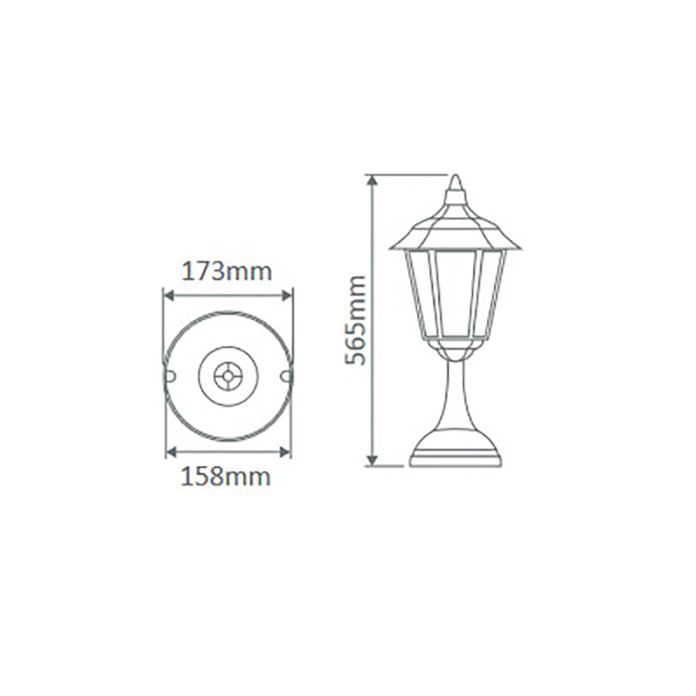 Buy Pillar & Pedestal Lights Australia Turin Pillar Light H565mm Black Aluminium - 15429