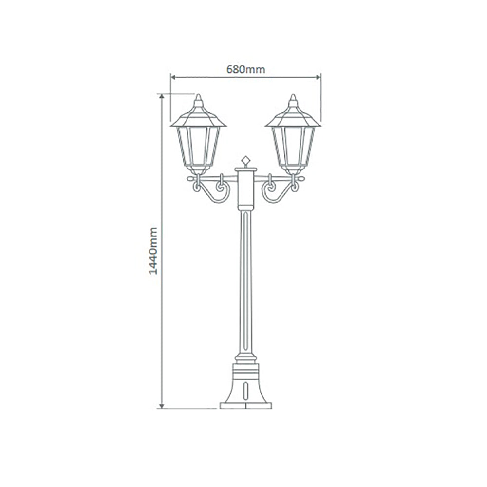 Buy Post Lights Australia Turin Post 2 Lights H1440mm White Aluminium - 15445