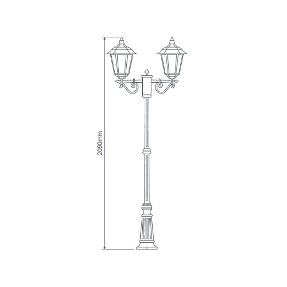 Buy Post Lights Australia Turin Post 2 Light H2090mm Beige Aluminium - 15452