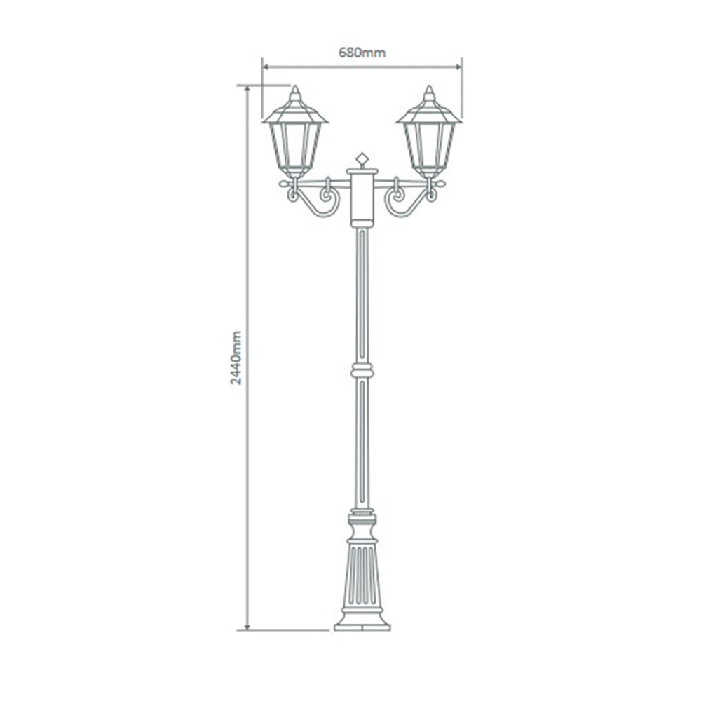 Buy Post Lights Australia Turin Post 2 Lights H2240mm White Aluminium - 15469