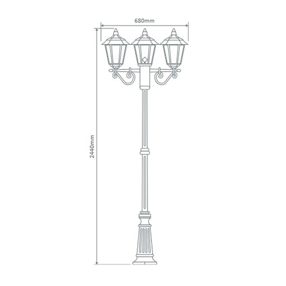 Buy Post Lights Australia Turin Post 3 Lights H2240mm White Aluminium - 15475