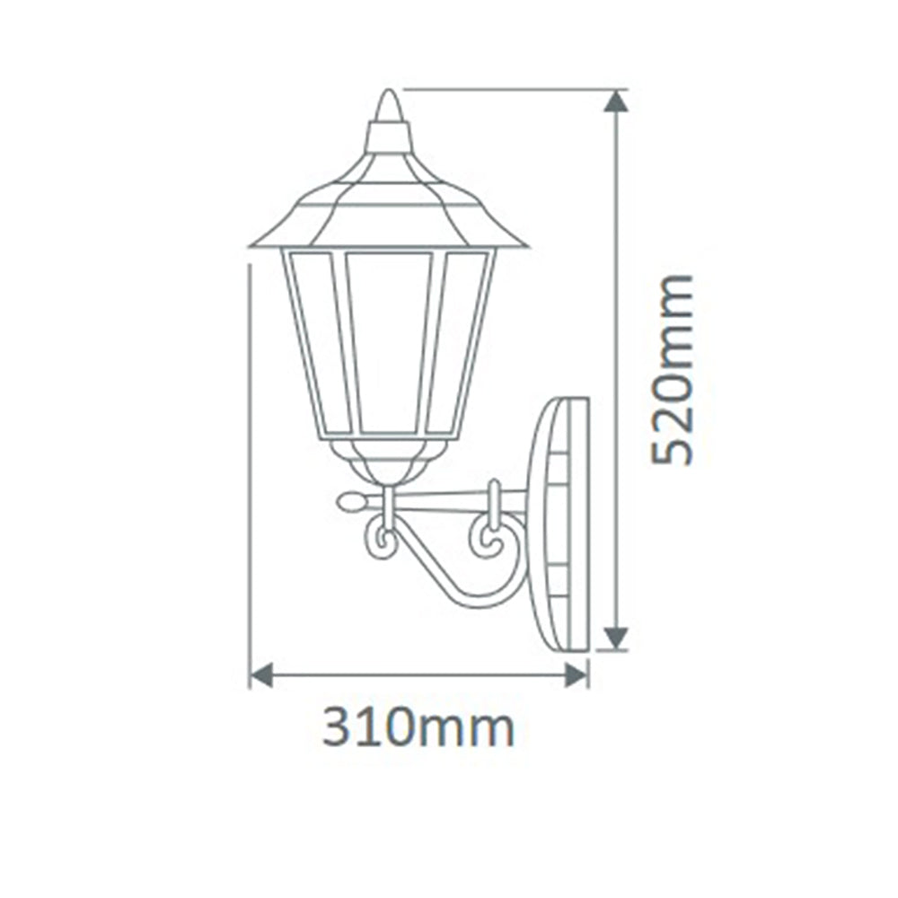 Buy Outdoor Wall Lanterns Australia Turin Outdoor Wall Lantern Up Bracket H510mm White Aluminium - 15487