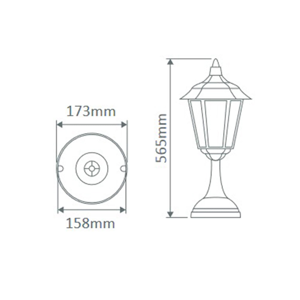 Buy Pillar & Pedestal Lights Australia Turin Pillar Light H565mm Green Aluminium - 15497