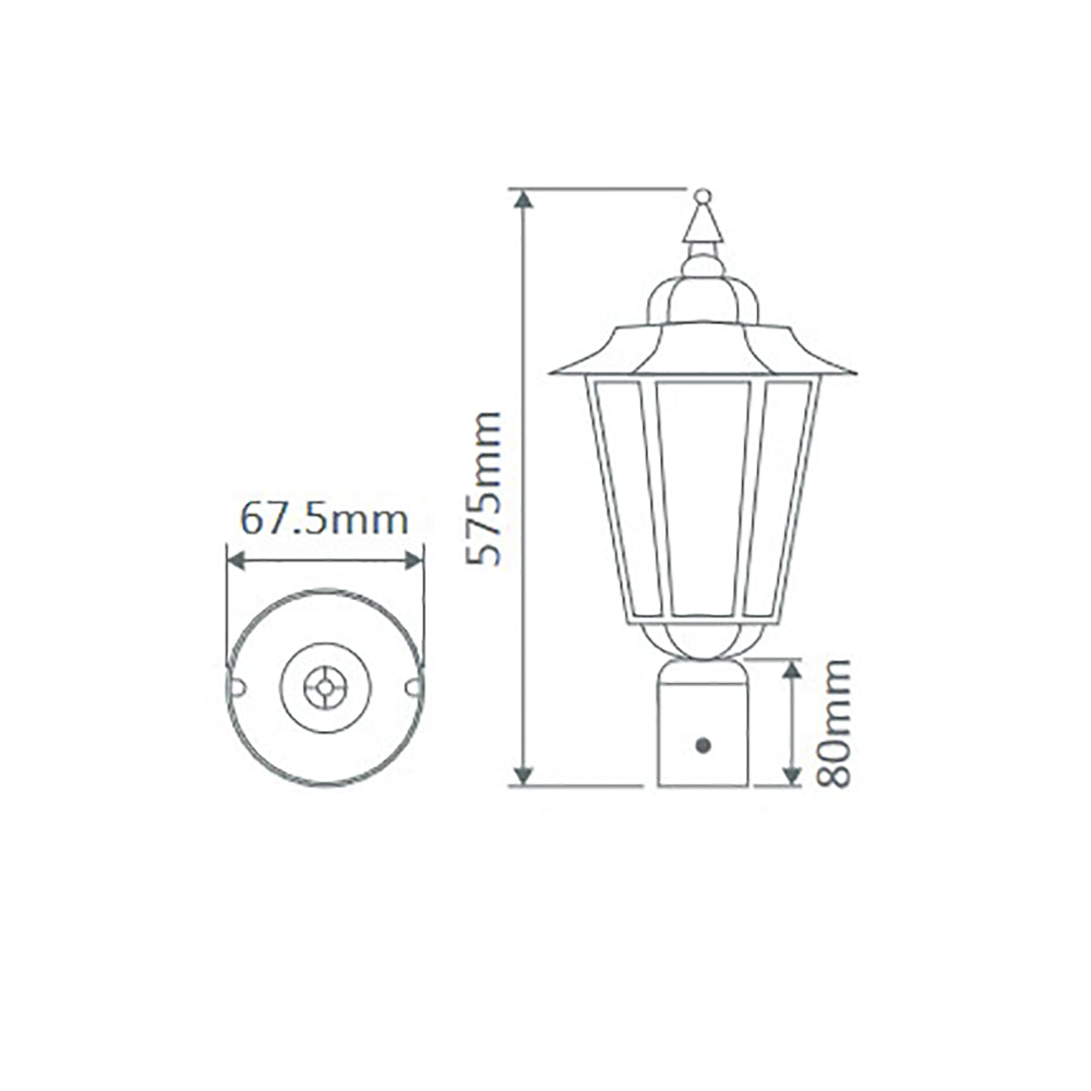 Buy Post Tops Australia Turin Post Top H575mm Green Aluminium - 15509