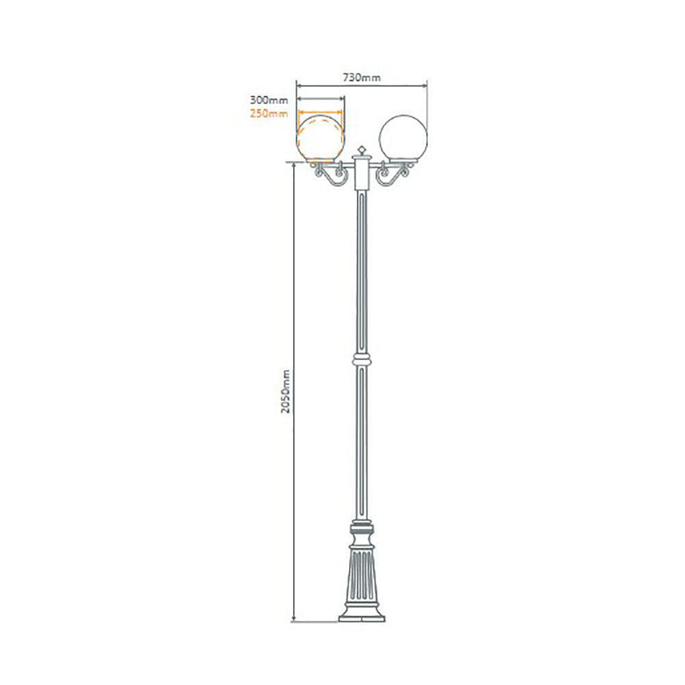 Buy Post Lights Australia Siena Post 2 Lights H2350mm W250mm White Aluminium - 15619