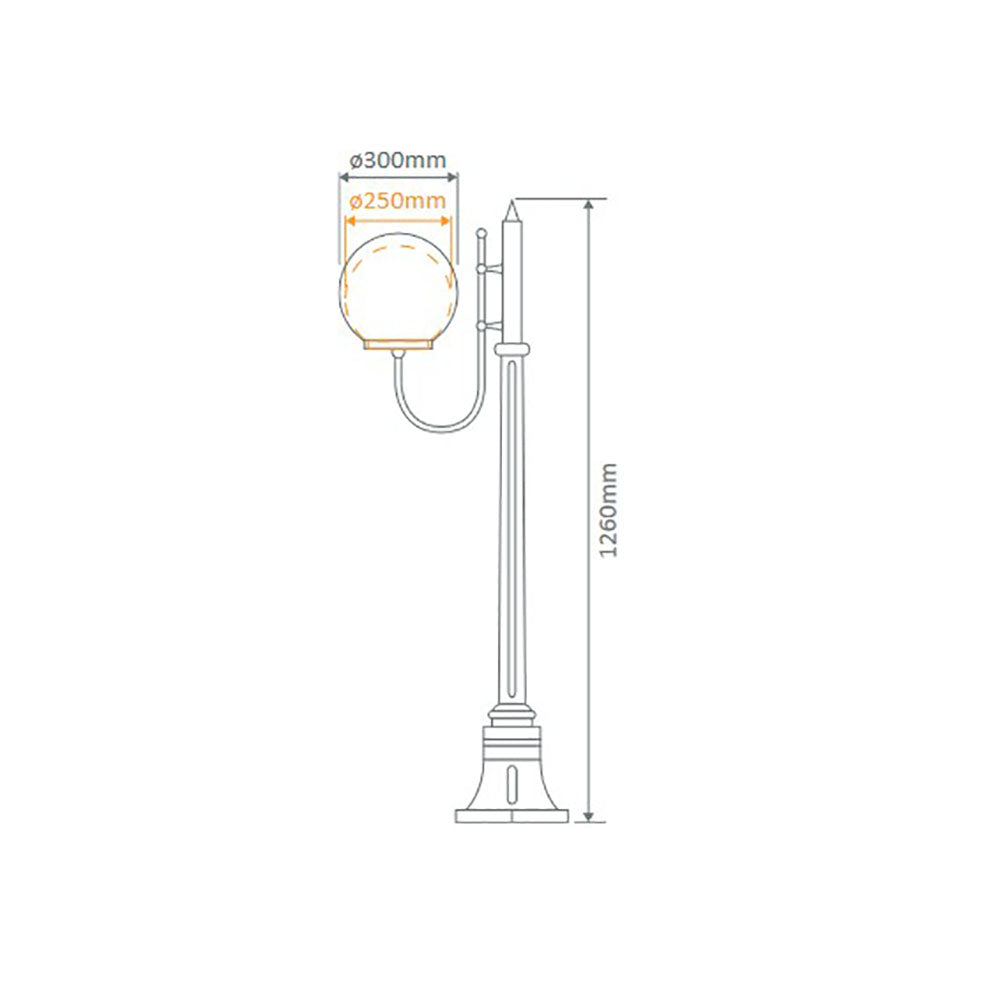 Buy Post Lights Australia Lisbon Post Light Up Bracket H1260mm W300mm White Aluminium - 15685