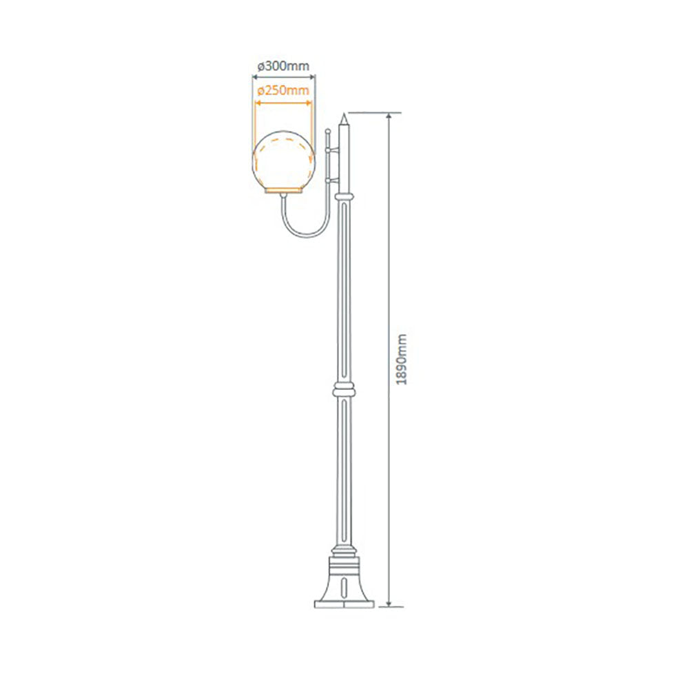 Buy Post Lights Australia Lisbon Post Light Up Bracket H1890mm W250mm White Aluminium - 15703