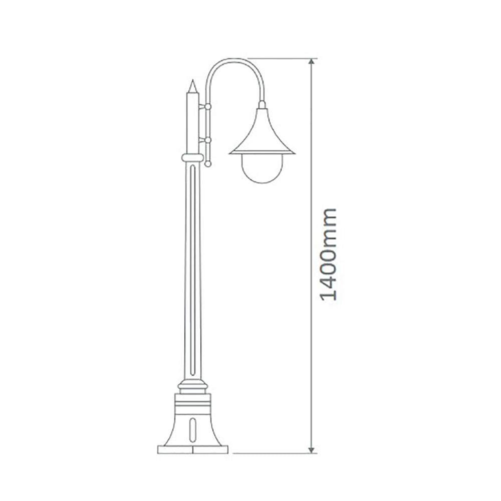Monaco Post Light H1400mm Burgundy Aluminium - 15820