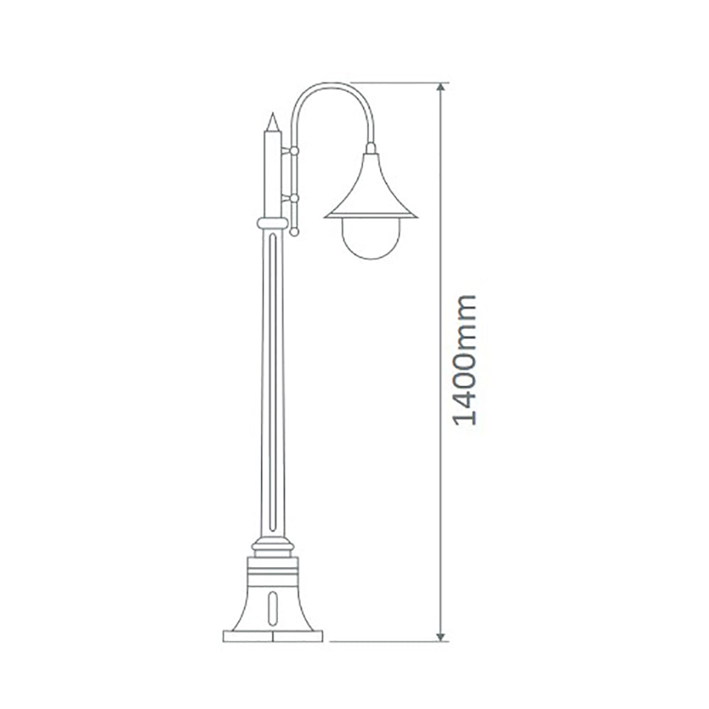 Buy Post Lights Australia Monaco Post Light H1400mm Beige Aluminium - 15818