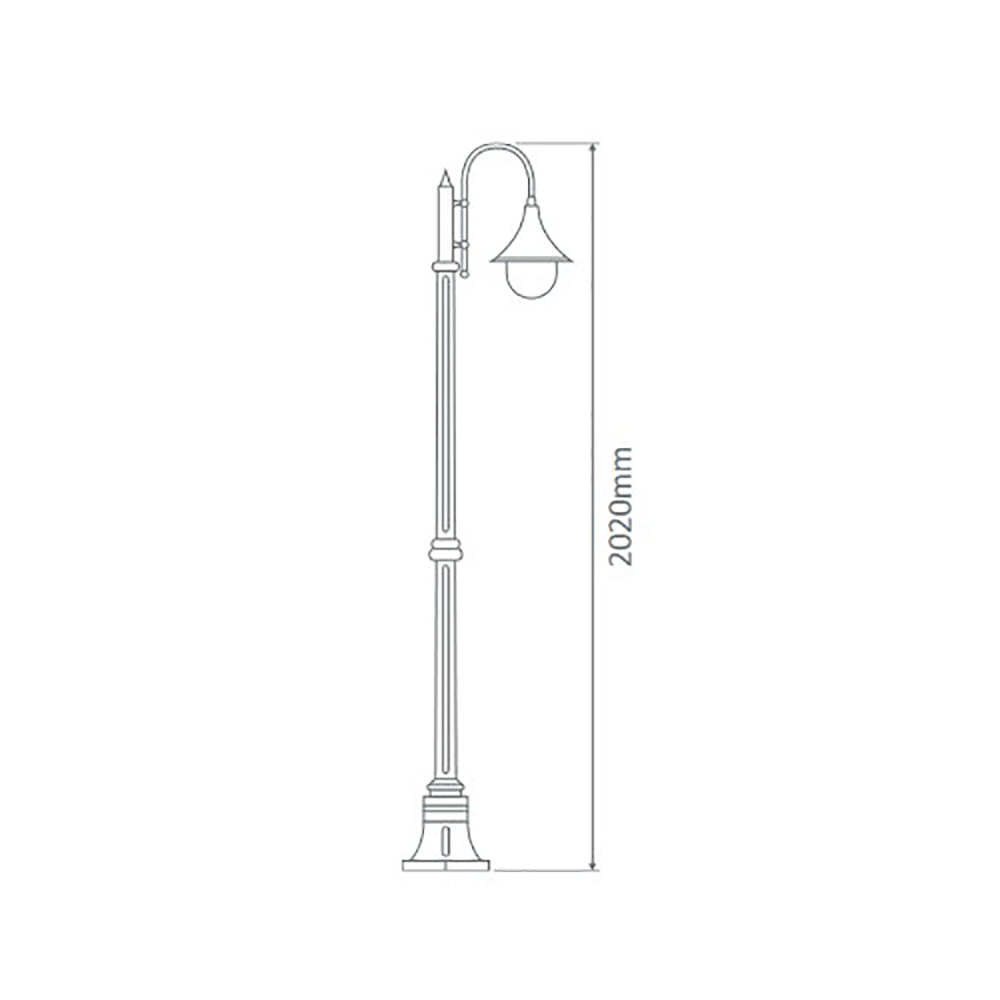 Monaco Post Light H2020mm White Aluminium - 15835