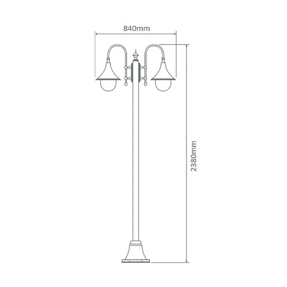 Buy Post Lights Australia Monaco Post 2 Lights H2380mm Beige Aluminium - 15866