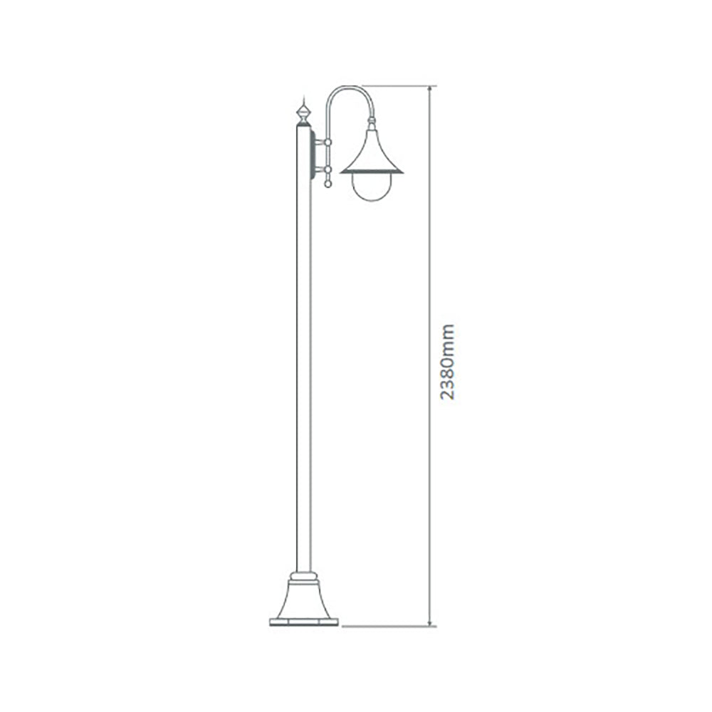 Buy Post Lights Australia Monaco Post Light H2380mm Black Aluminium - 15873