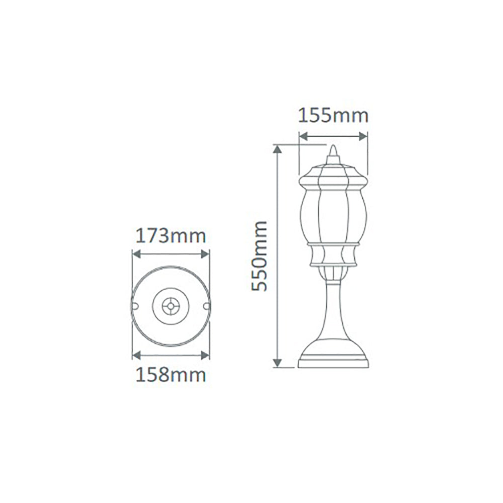 Buy Pillar & Pedestal Lights Australia Vienna Pillar & Pedestal Light Burgundy Aluminium - 15898