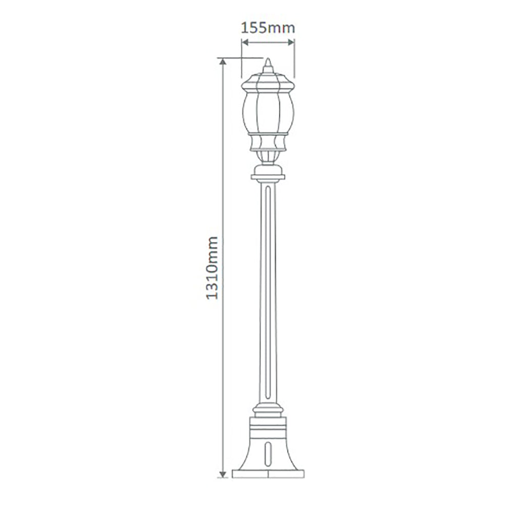 Vienna Post Light H1310mm Burgundy Aluminium - 15904