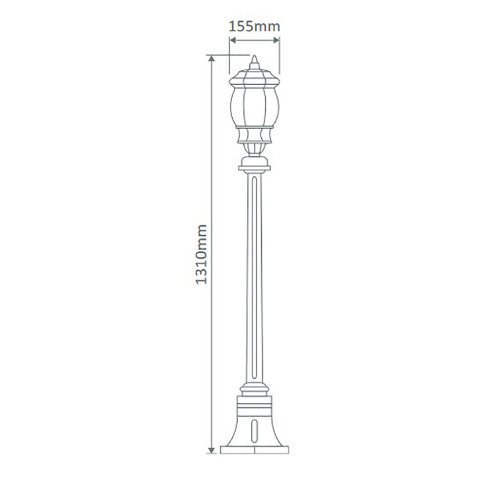 Vienna Post Light H1310mm White Aluminium - 15907