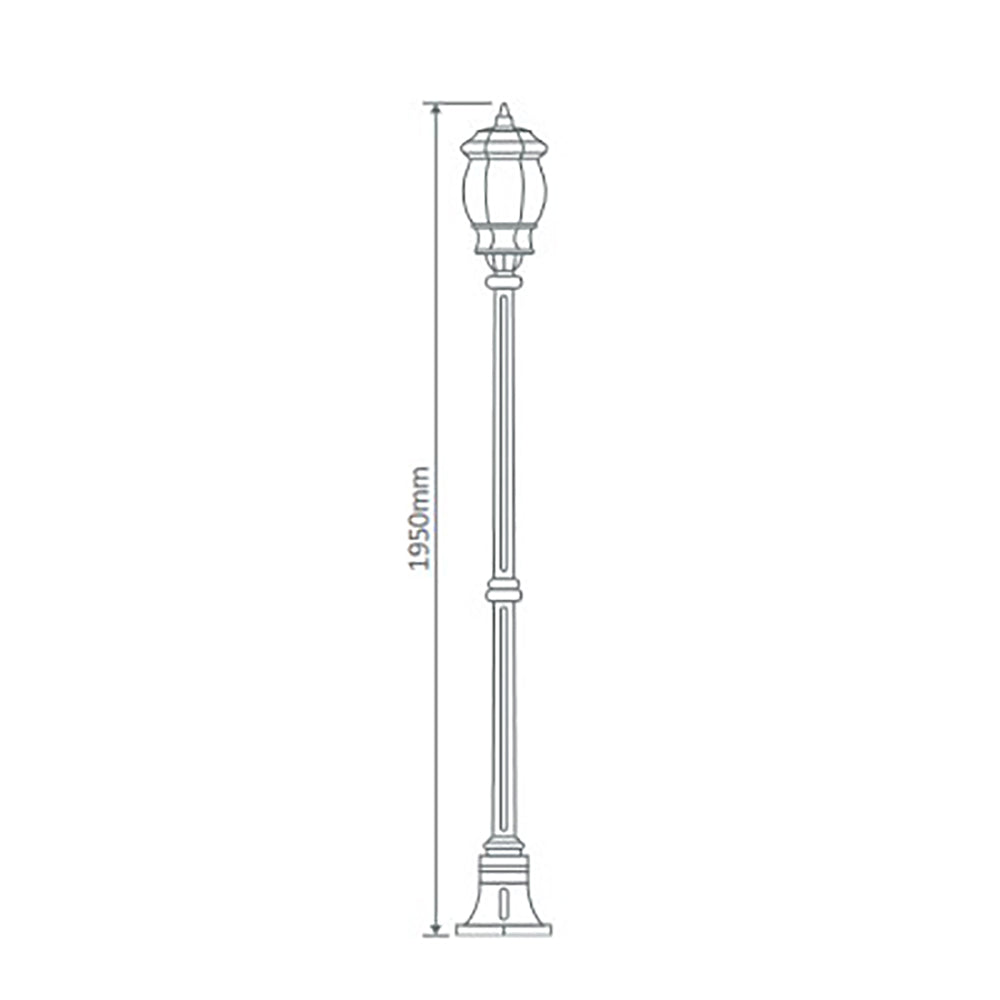 Vienna Post Light H1950mm Black Aluminium - 15915