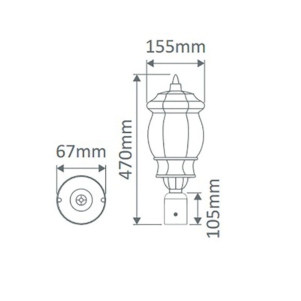 Buy Post Tops Australia Vienna Post Top Green Aluminium - 15953