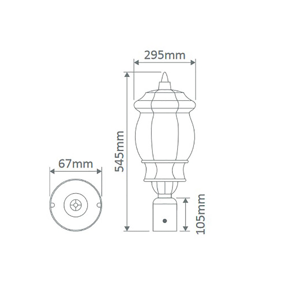 Buy Post Tops Australia Vienna Post Top H545mm Burgundy Aluminium - 16006