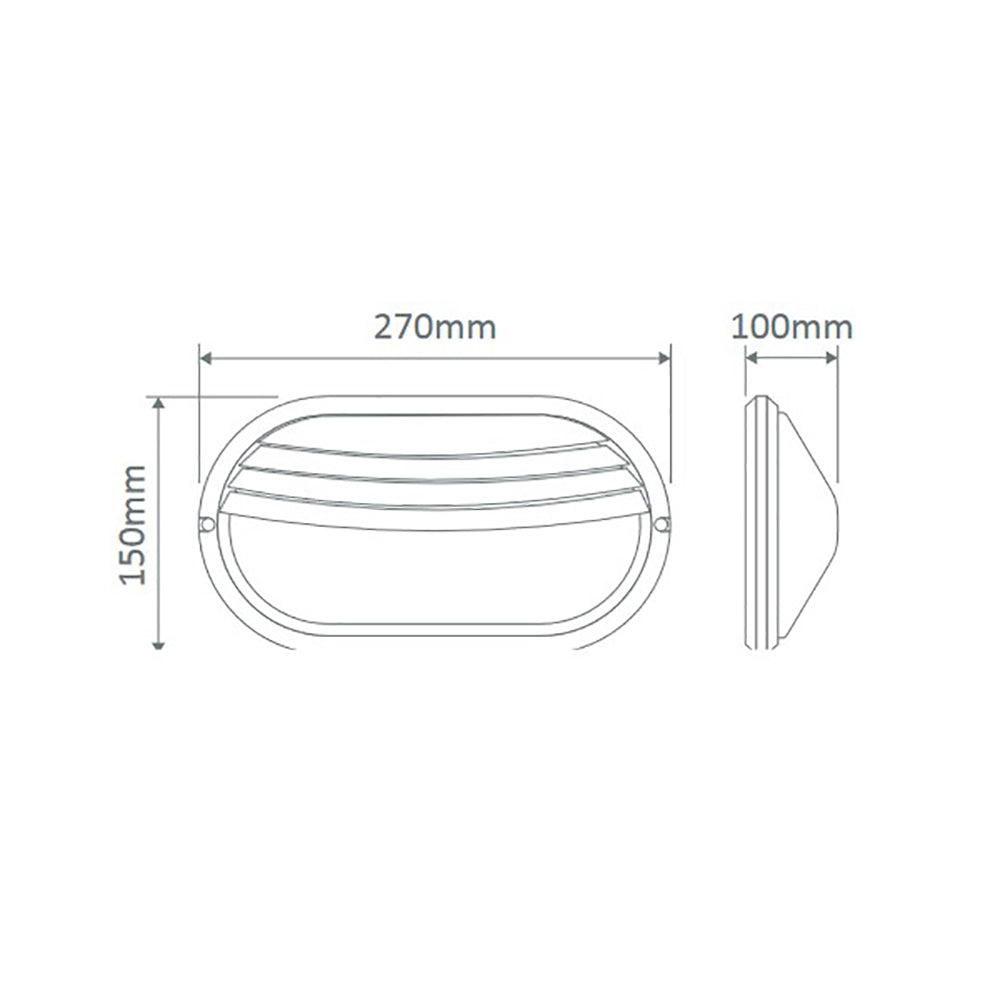 Buy Bunker Lights Australia Polyring Oval Eyelid Bunker Light W270mm White Polycarbonate - 18617